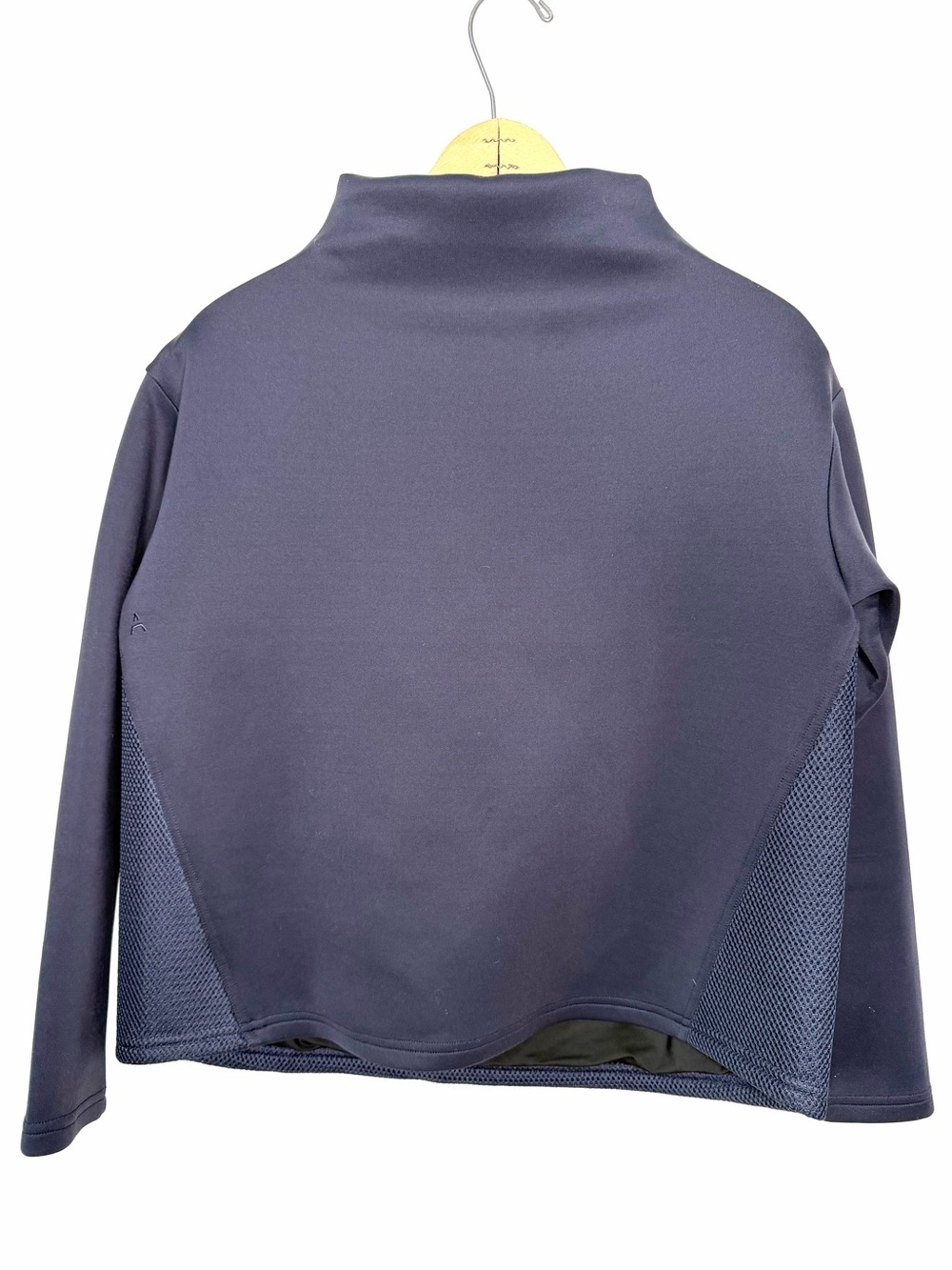 Aday Like A Boss Mock Neck Pullover Back Mesh Sweatshirt Blue Size XS